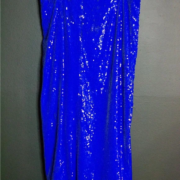 Eloquii Blue Sequin High-Slit Skirt - Picture 6 of 7